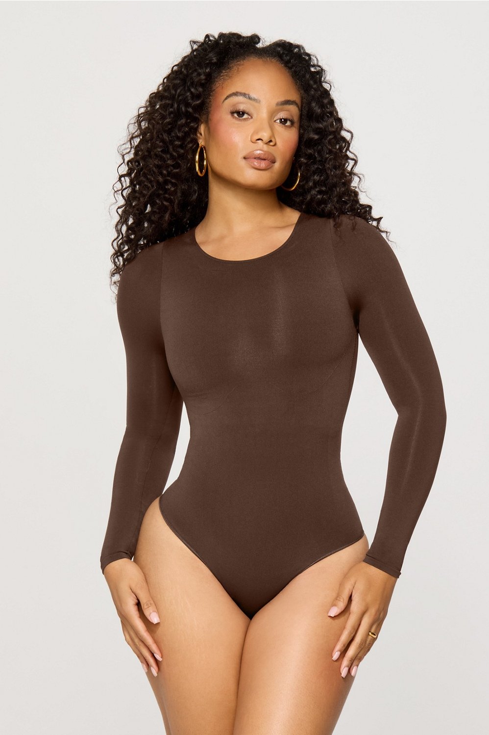 Fabletics Nearly Naked Shapewear Long Sleeve Bodysuit