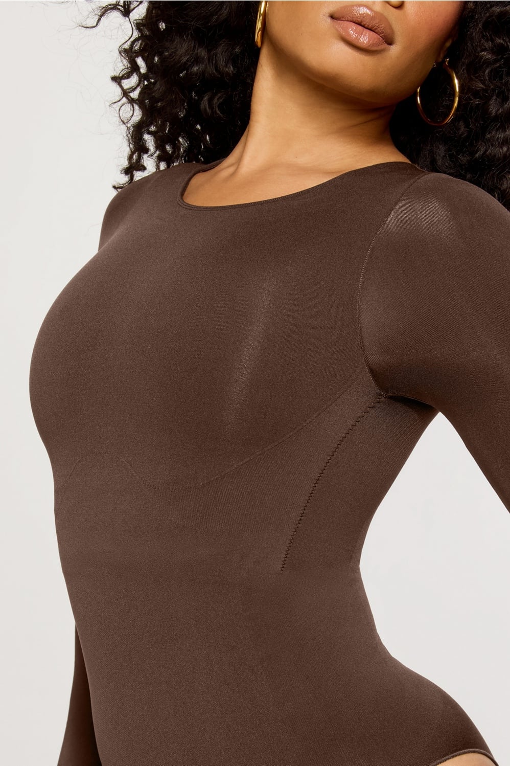 Fabletics Nearly Naked Shapewear Long Sleeve Bodysuit