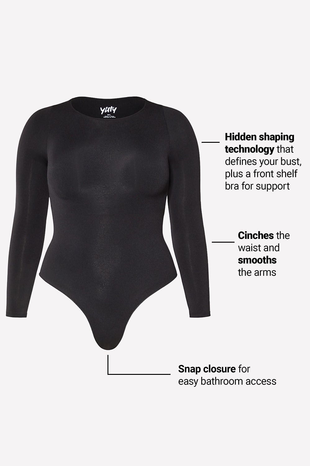 Fabletics Nearly Naked Shapewear Long Sleeve Bodysuit