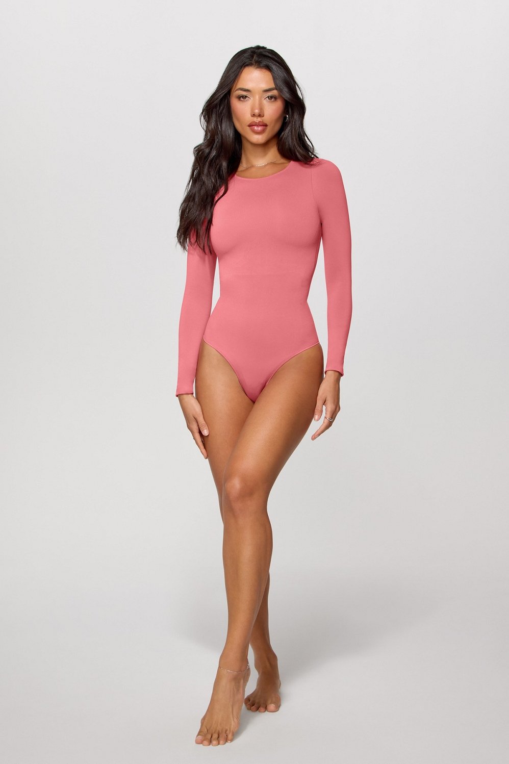 Fabletics Nearly Naked Shapewear Long Sleeve Bodysuit