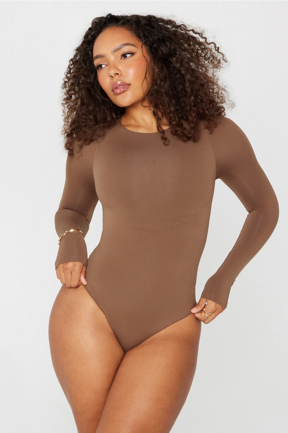 Fabletics Nearly Naked Shapewear Long Sleeve Bodysuit