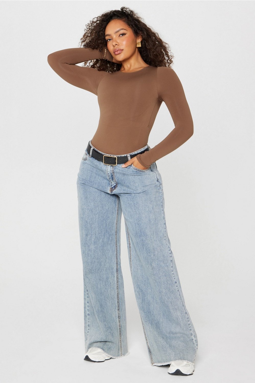 Fabletics Nearly Naked Shapewear Long Sleeve Bodysuit