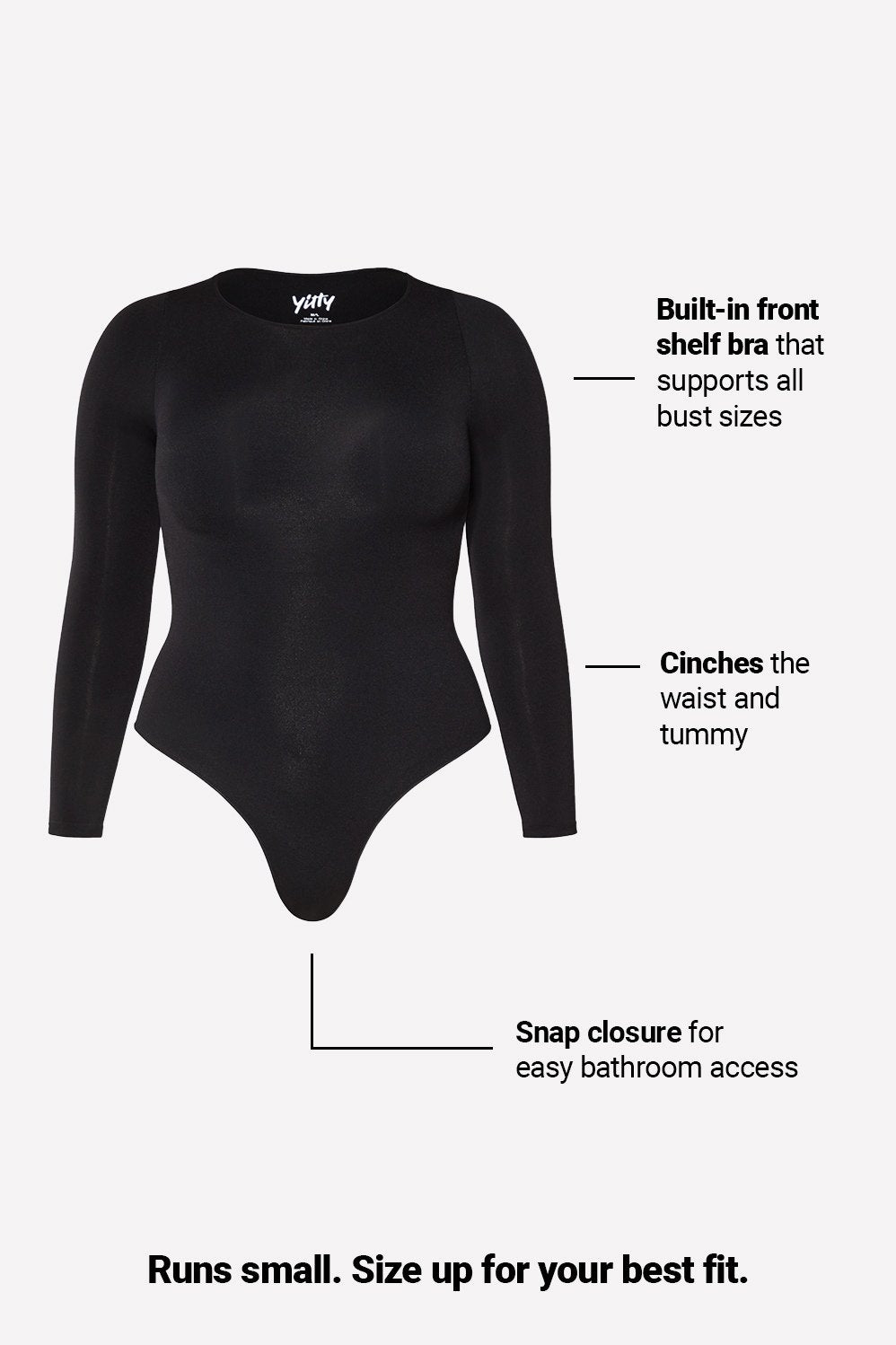 Fabletics Nearly Naked Shapewear Long Sleeve Bodysuit