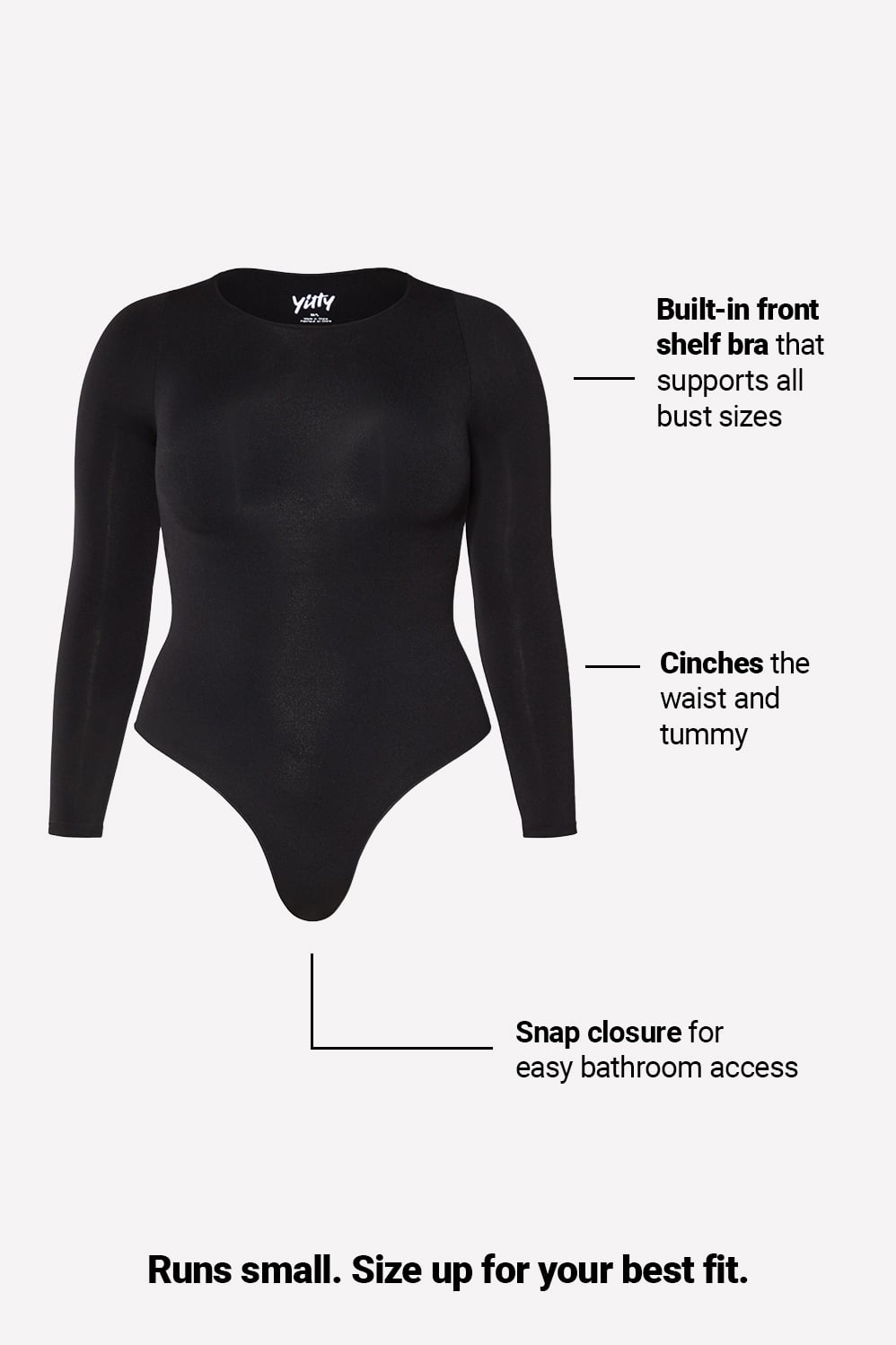 Fabletics Nearly Naked Shapewear Long Sleeve Bodysuit
