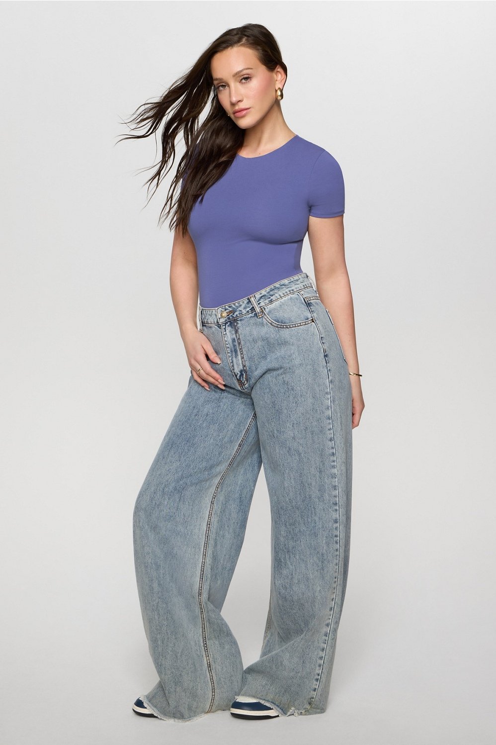 Fabletics Snug Cotton Short Sleeve Brief Bodysuit