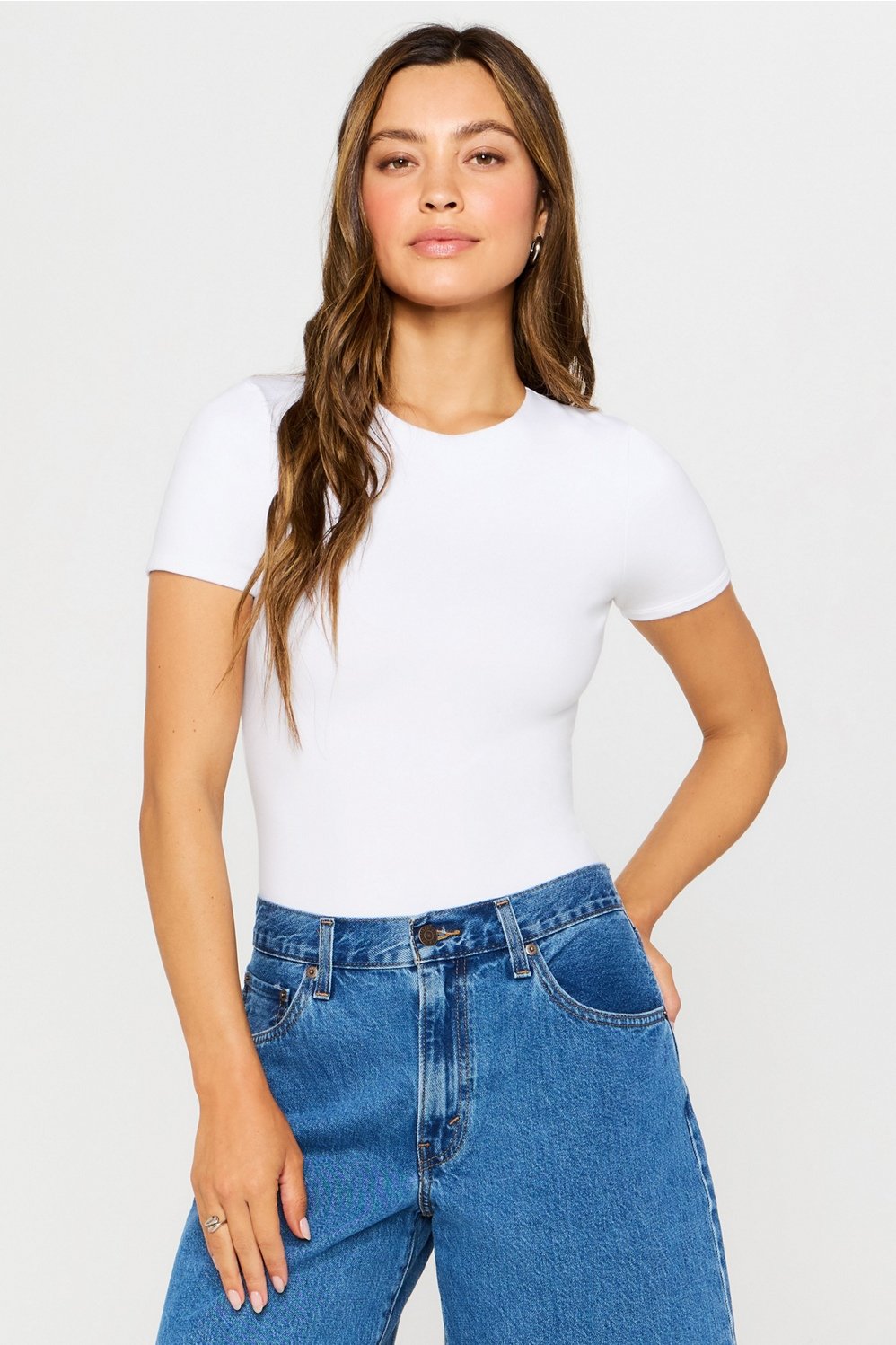 Fabletics Snug Cotton Short Sleeve Brief Bodysuit