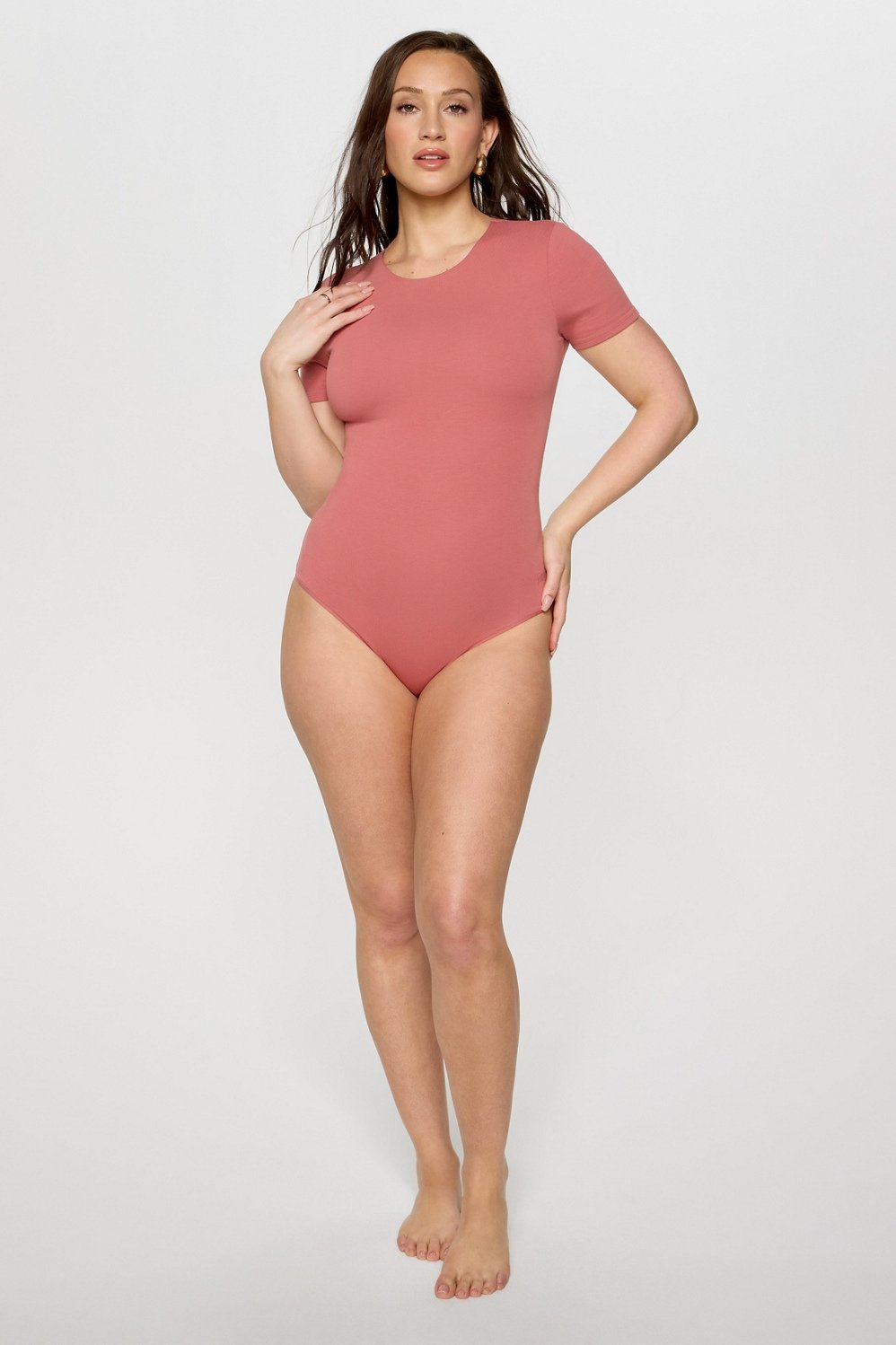 Fabletics Snug Cotton Short Sleeve Brief Bodysuit