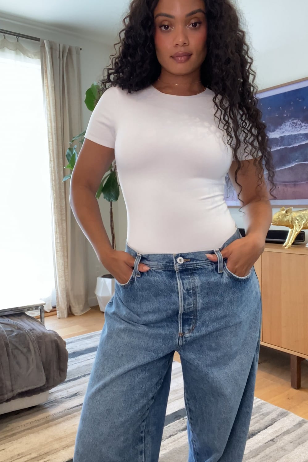 Fabletics Snug Cotton Short Sleeve Brief Bodysuit