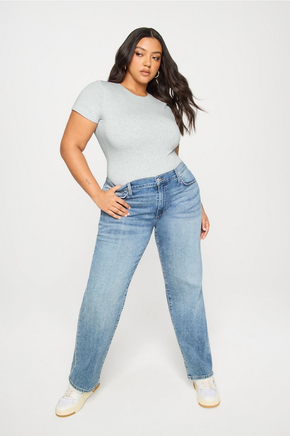 Fabletics Snug Cotton Short Sleeve Brief Bodysuit