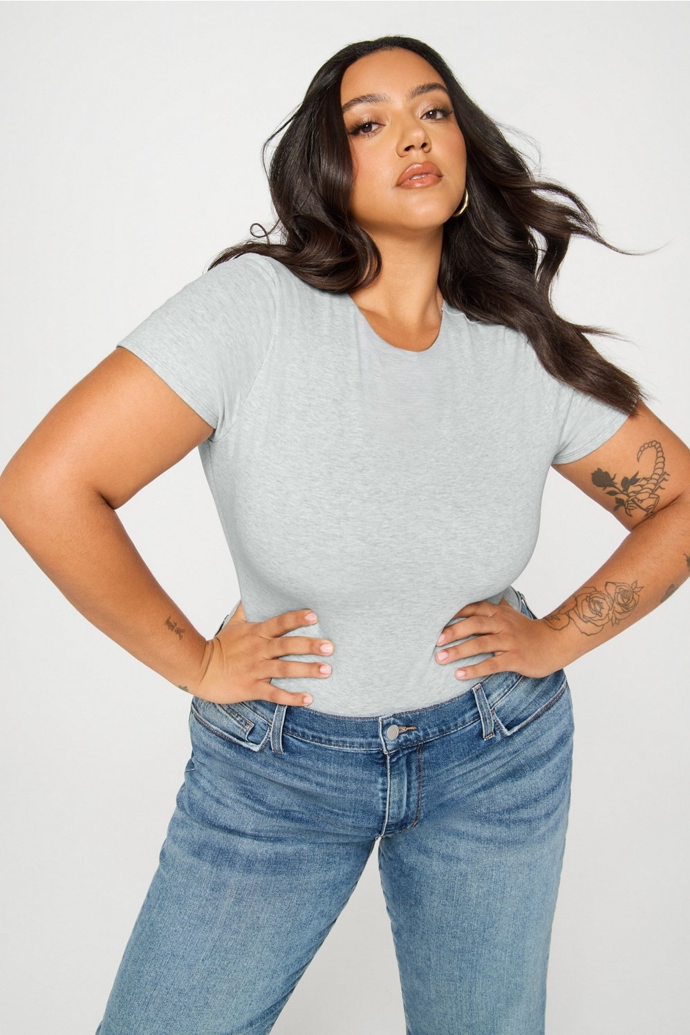Fabletics Snug Cotton Short Sleeve Brief Bodysuit
