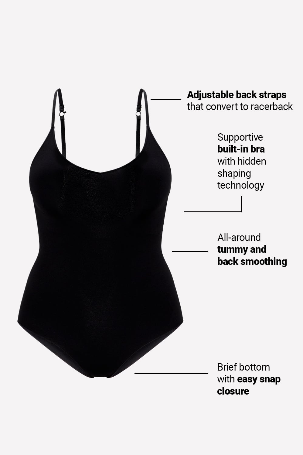 Fabletics Nearly Naked Shapewear Strappy Bodysuit