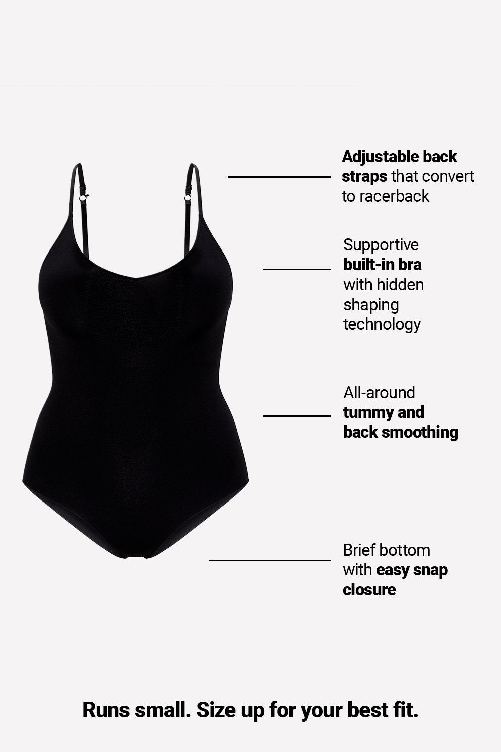 Fabletics Nearly Naked Shapewear Strappy Bodysuit