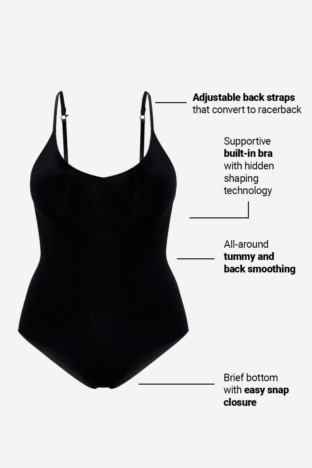 Fabletics Nearly Naked Shapewear Strappy Bodysuit