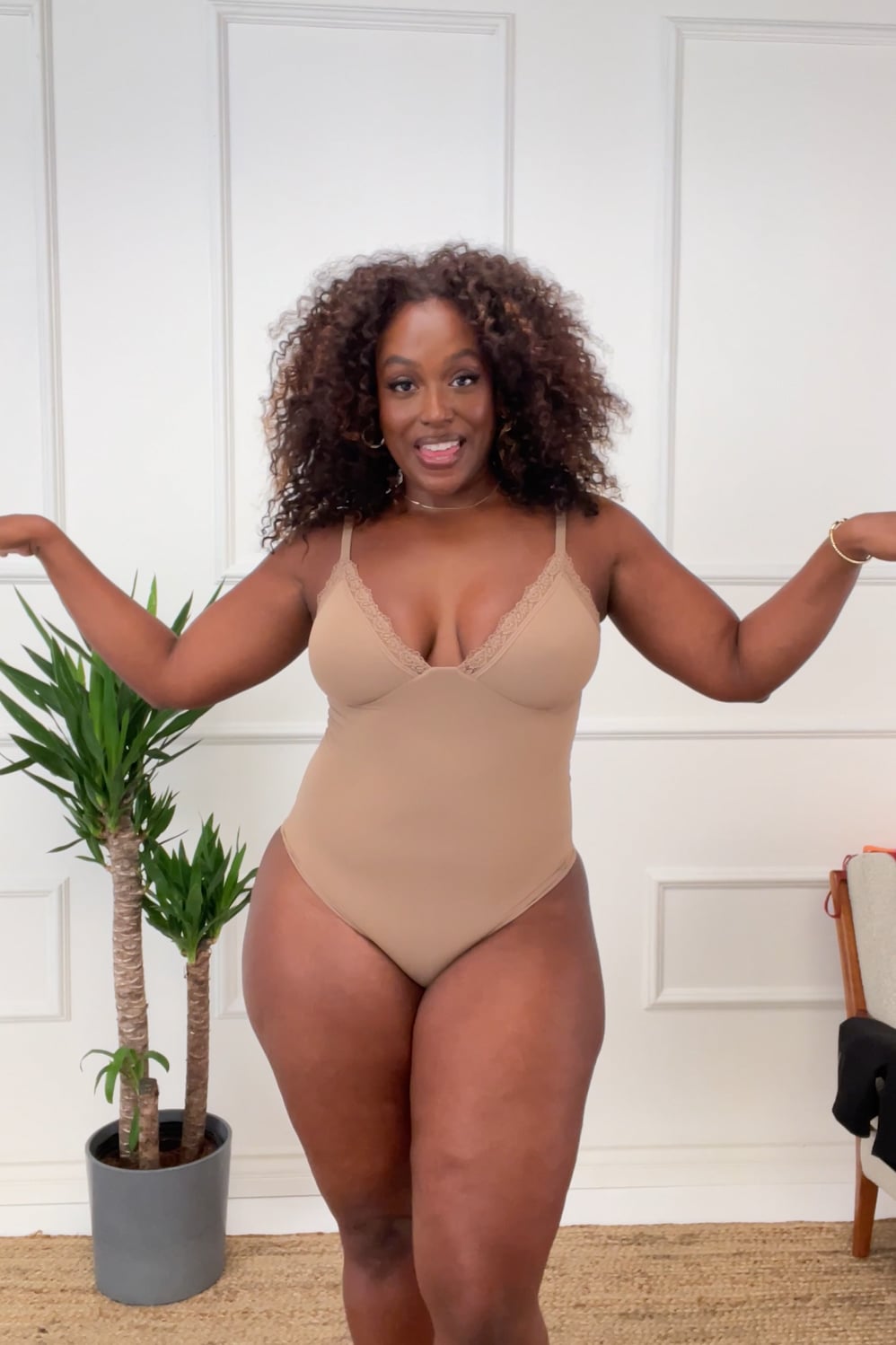 Fabletics Smoothed Reality Lace Brief Bodysuit