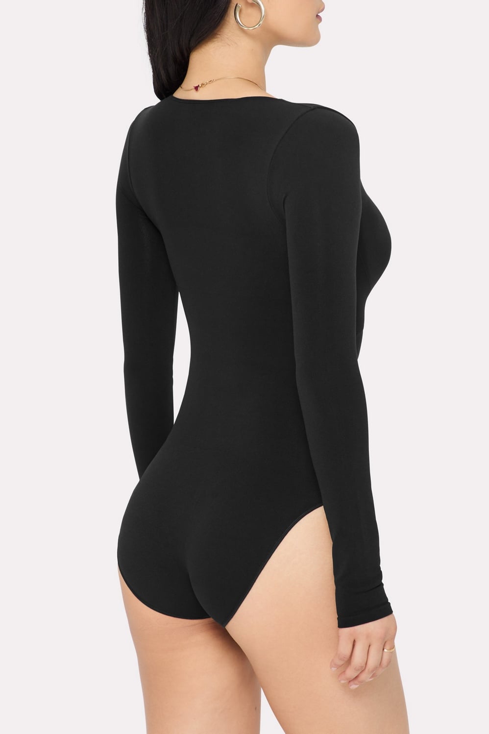 Fabletics Nearly Naked Shapewear Square Neck Long Sleeve Bodysuit