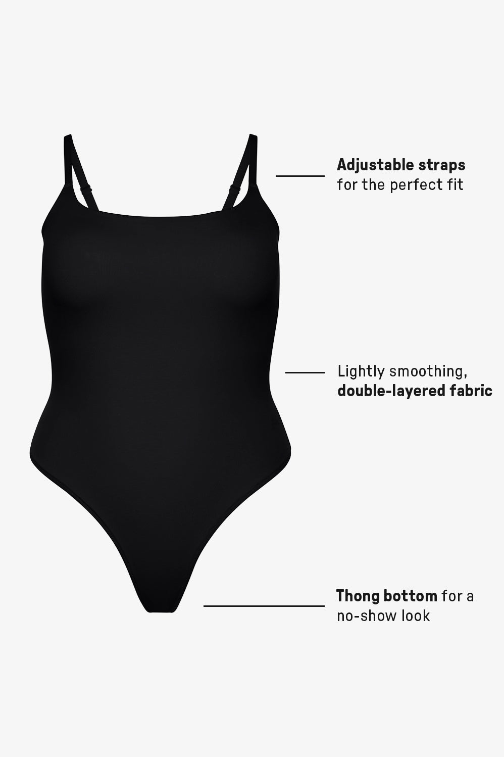 Fabletics Snug Cotton Strappy Thong Bodysuit