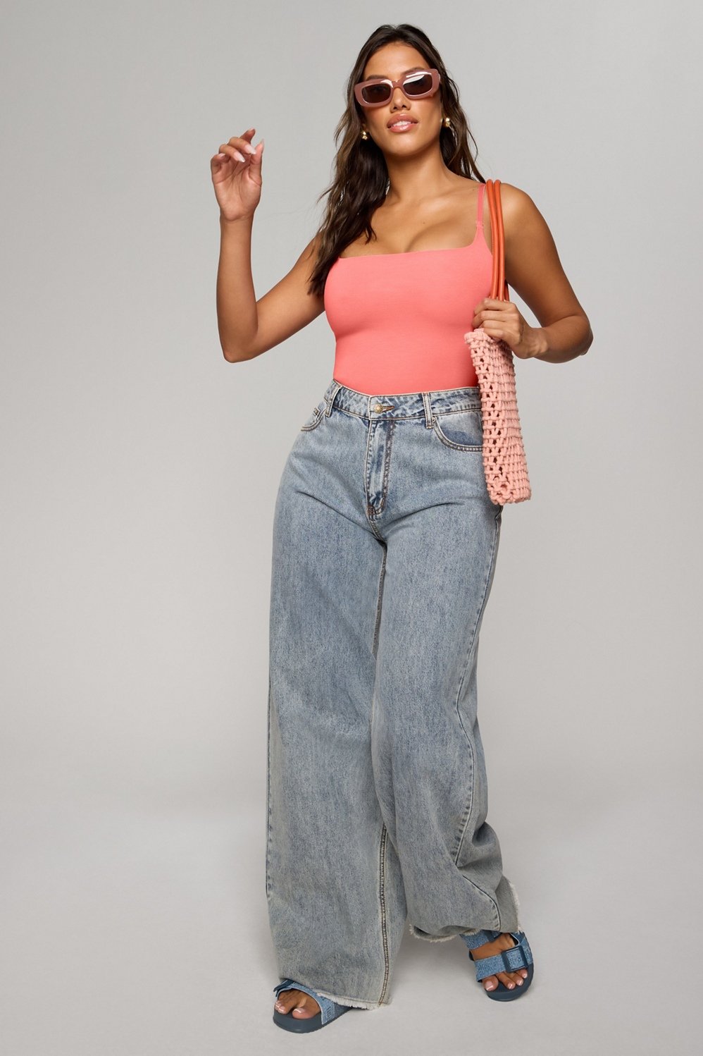 Fabletics Snug Cotton Strappy Thong Bodysuit