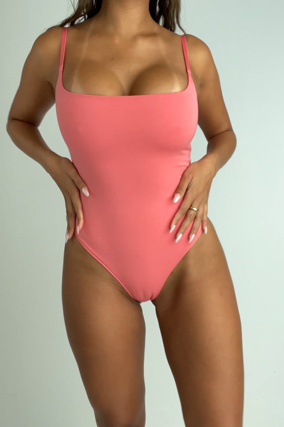Fabletics Snug Cotton Strappy Thong Bodysuit
