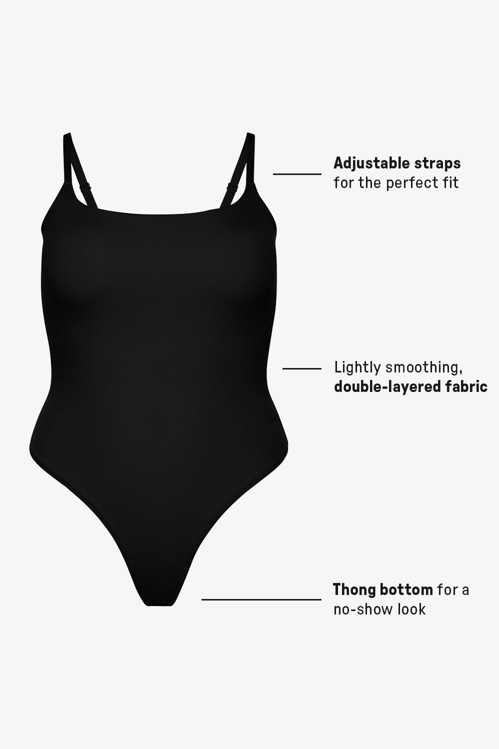 Fabletics Snug Cotton Strappy Thong Bodysuit