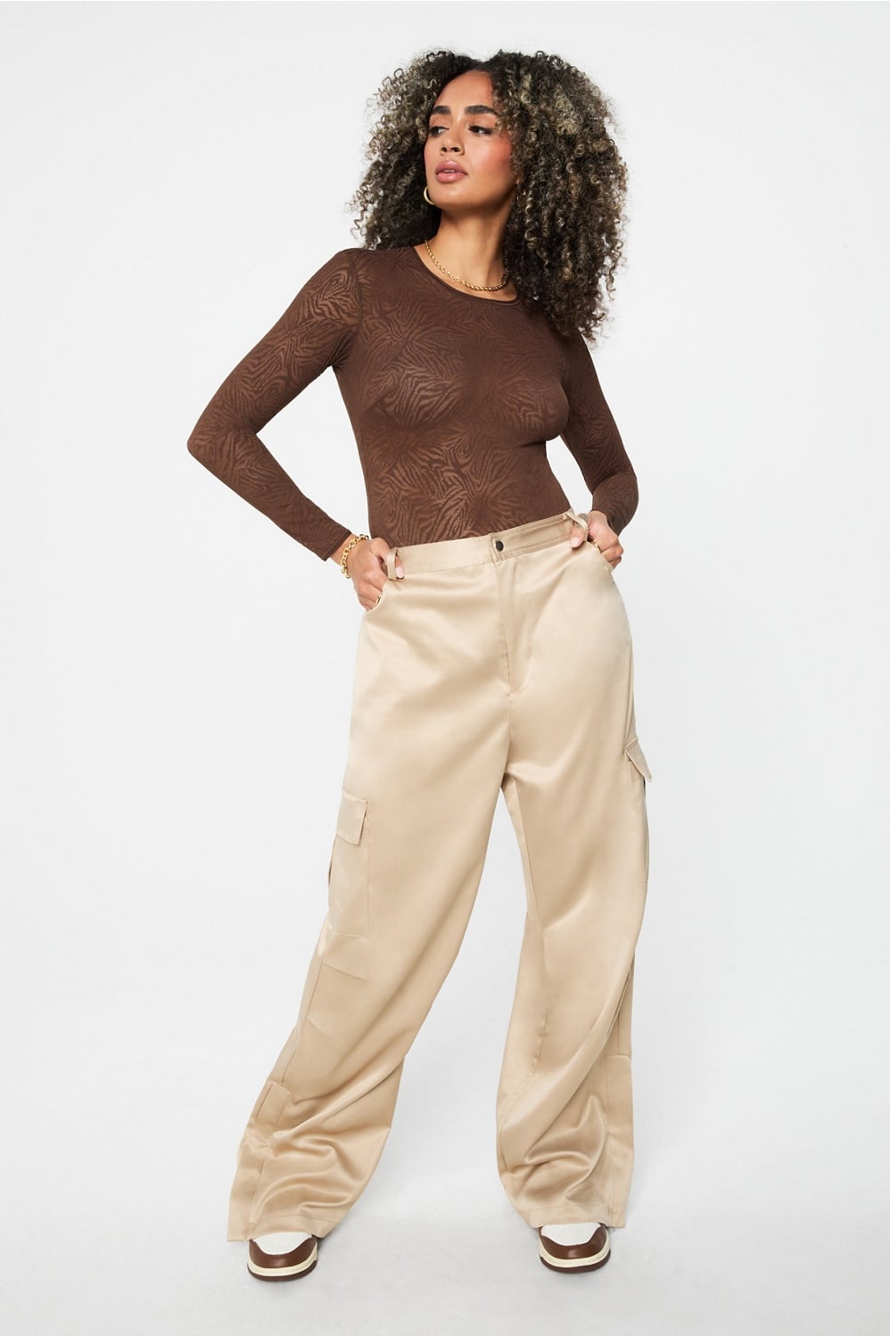Fabletics Hot Mesh Long Sleeve Bodysuit