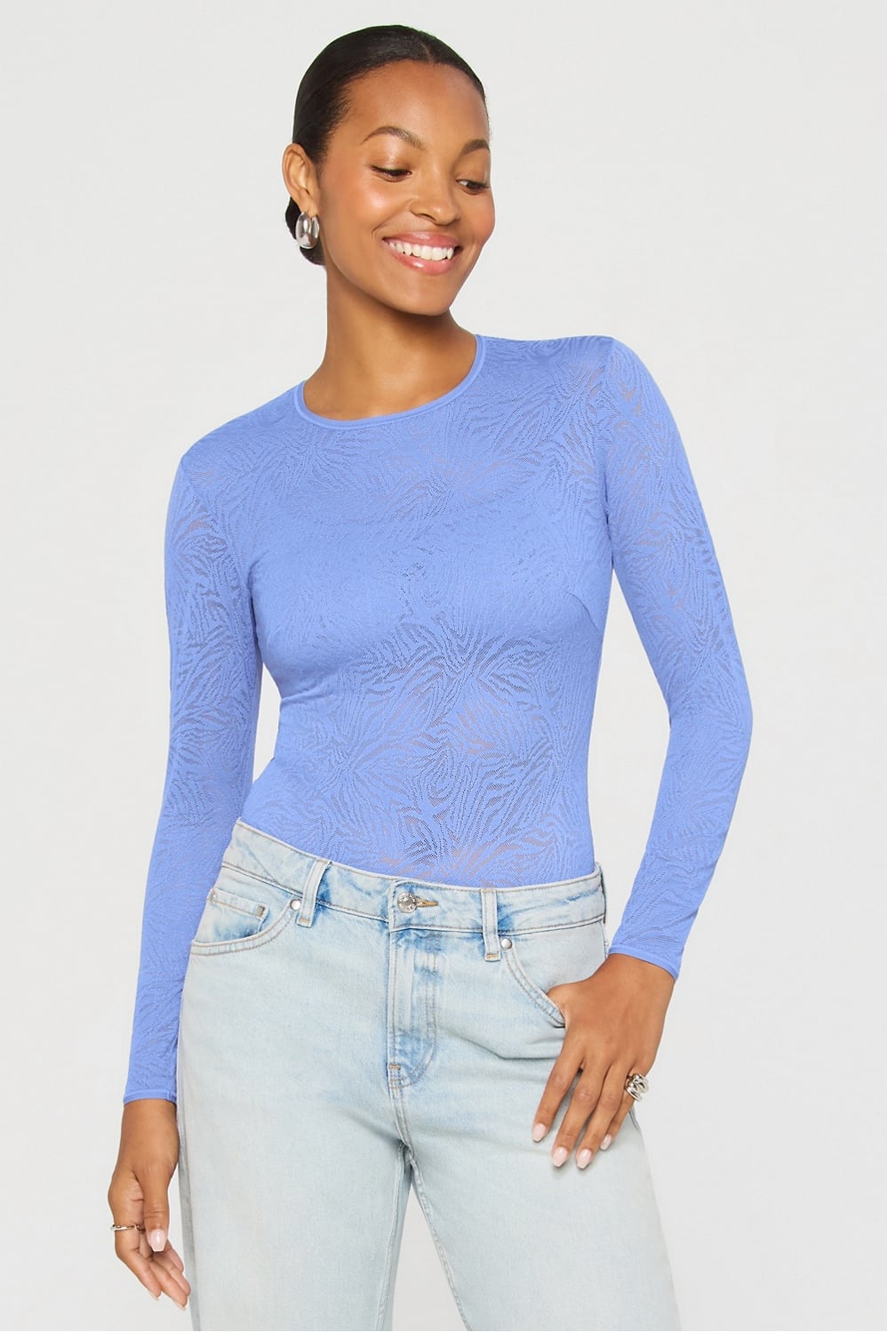 Fabletics Hot Mesh Long Sleeve Bodysuit