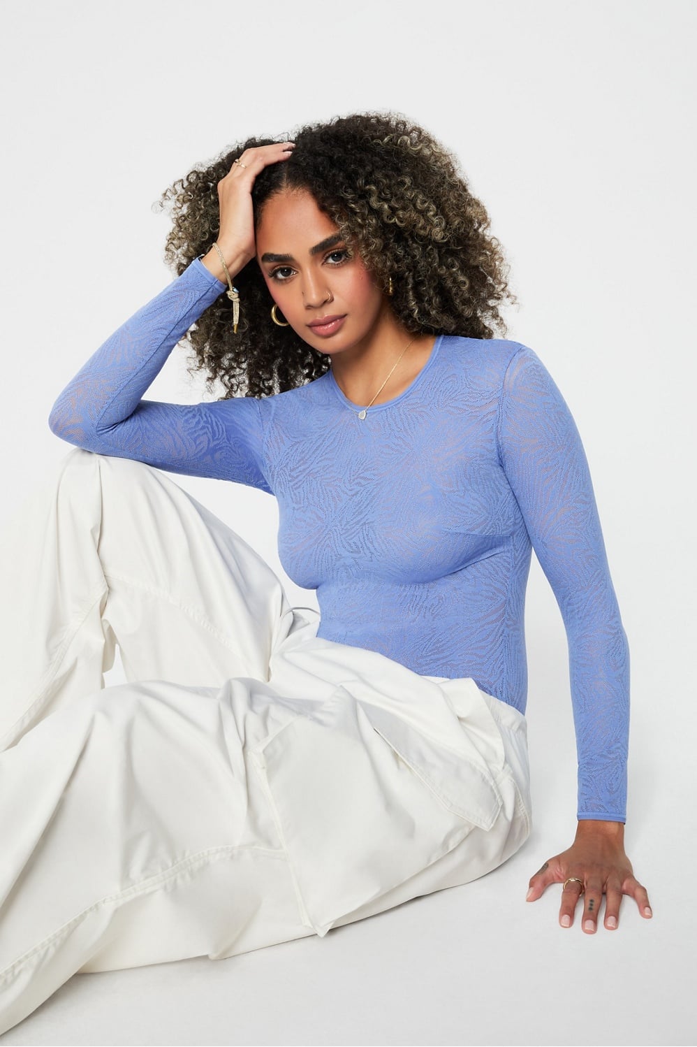Fabletics Hot Mesh Long Sleeve Bodysuit
