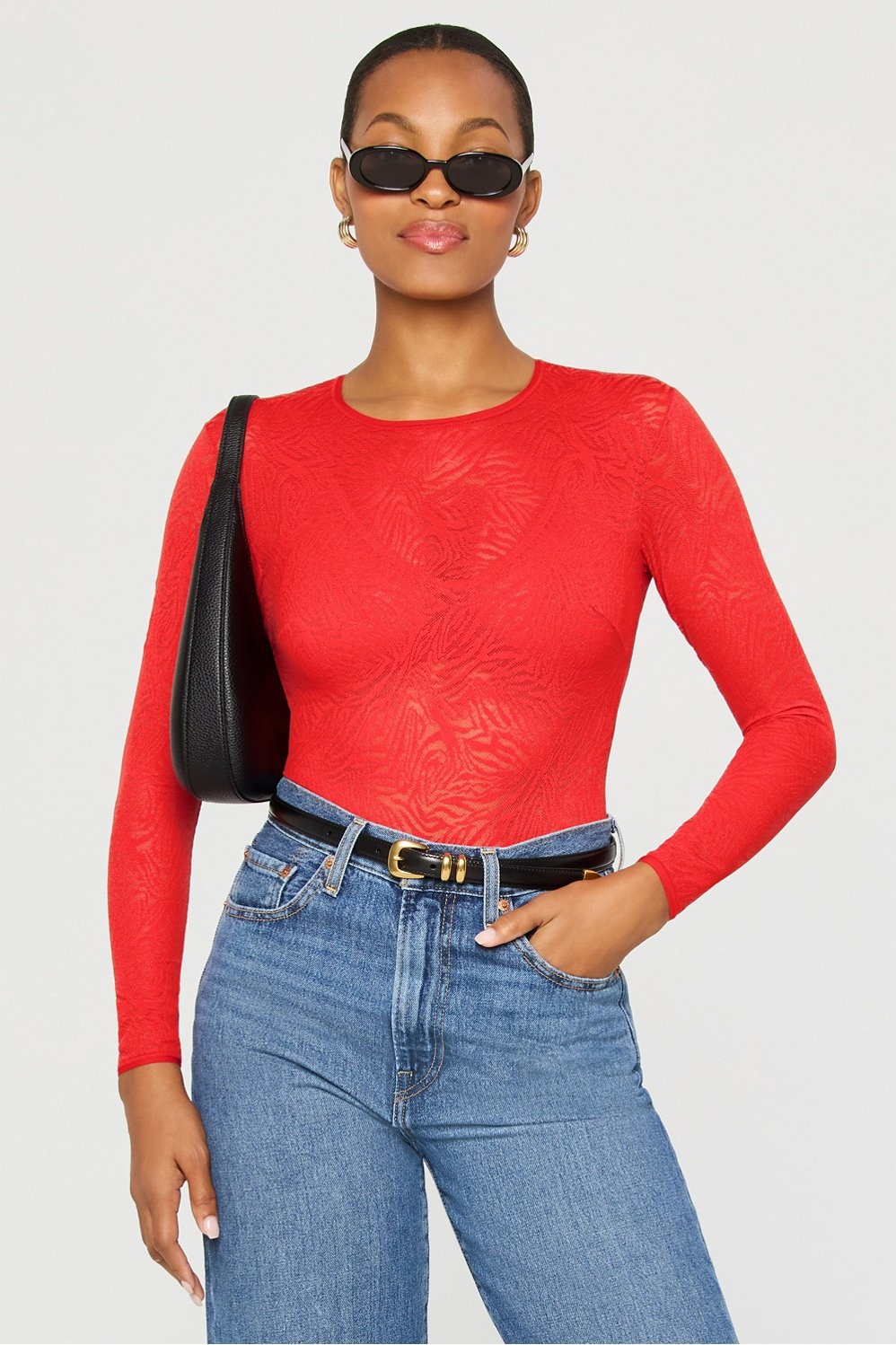 Fabletics Hot Mesh Long Sleeve Bodysuit