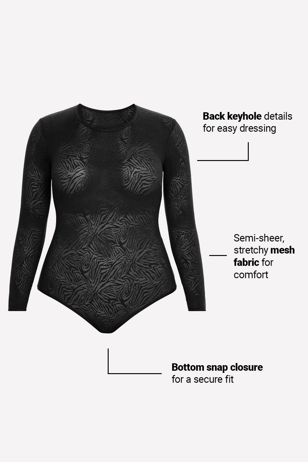 Fabletics Hot Mesh Long Sleeve Bodysuit