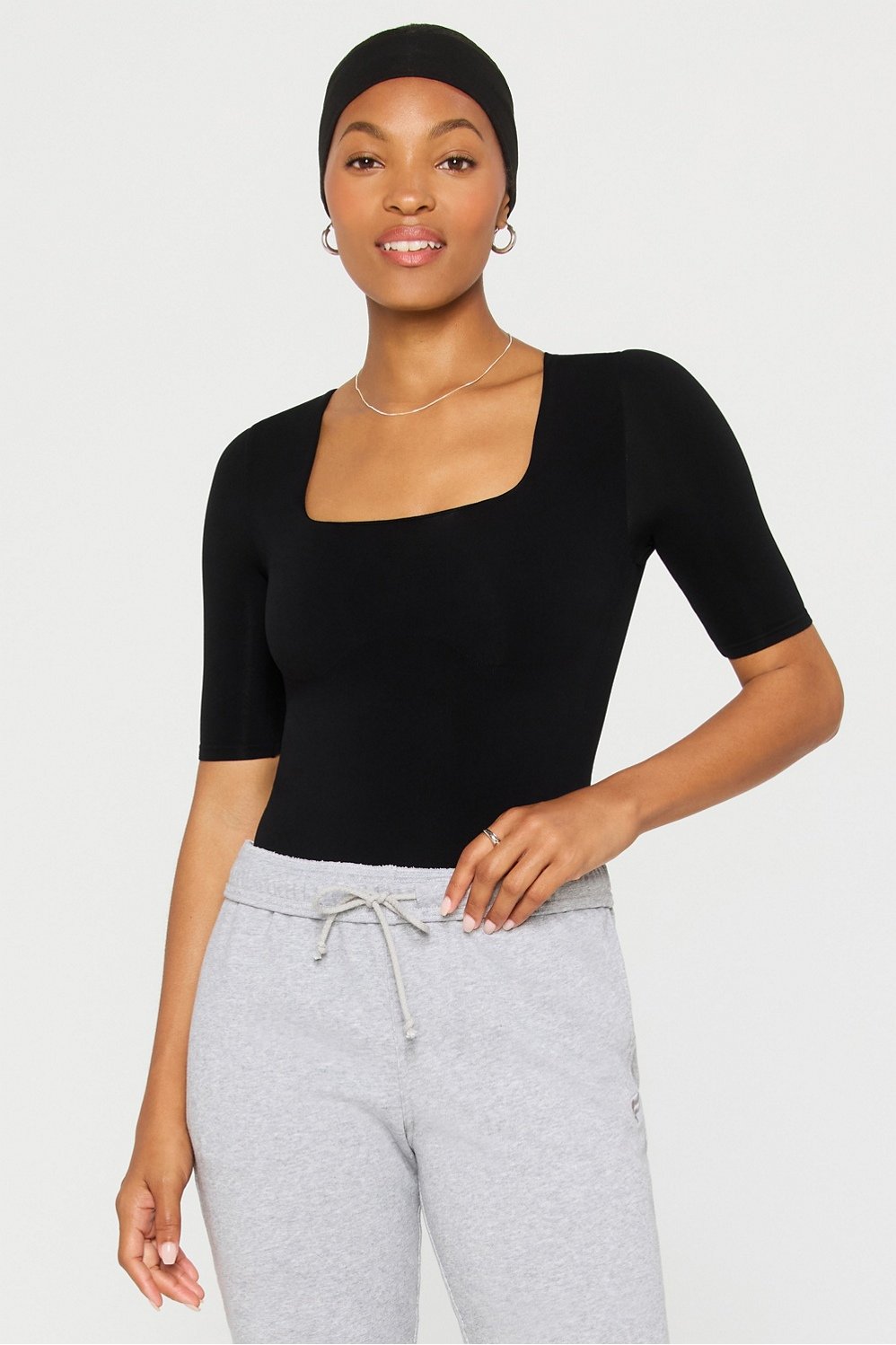 Fabletics Nearly Naked Shapewear 3/4 Sleeve Bodysuit