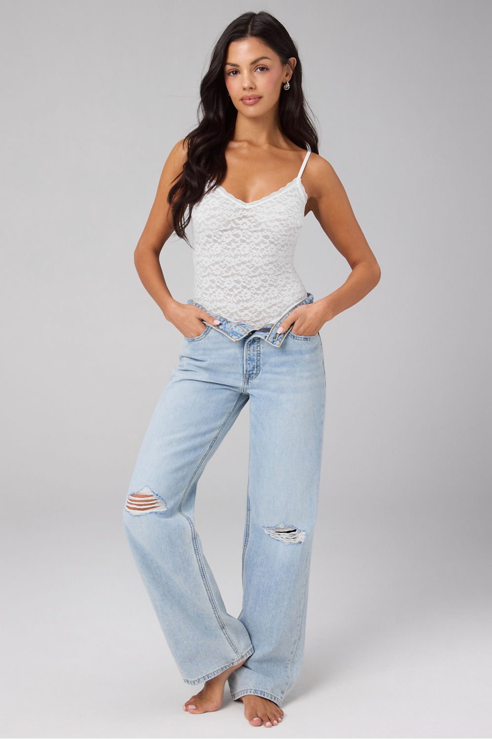 Fabletics Lush Lace Strappy Bodysuit
