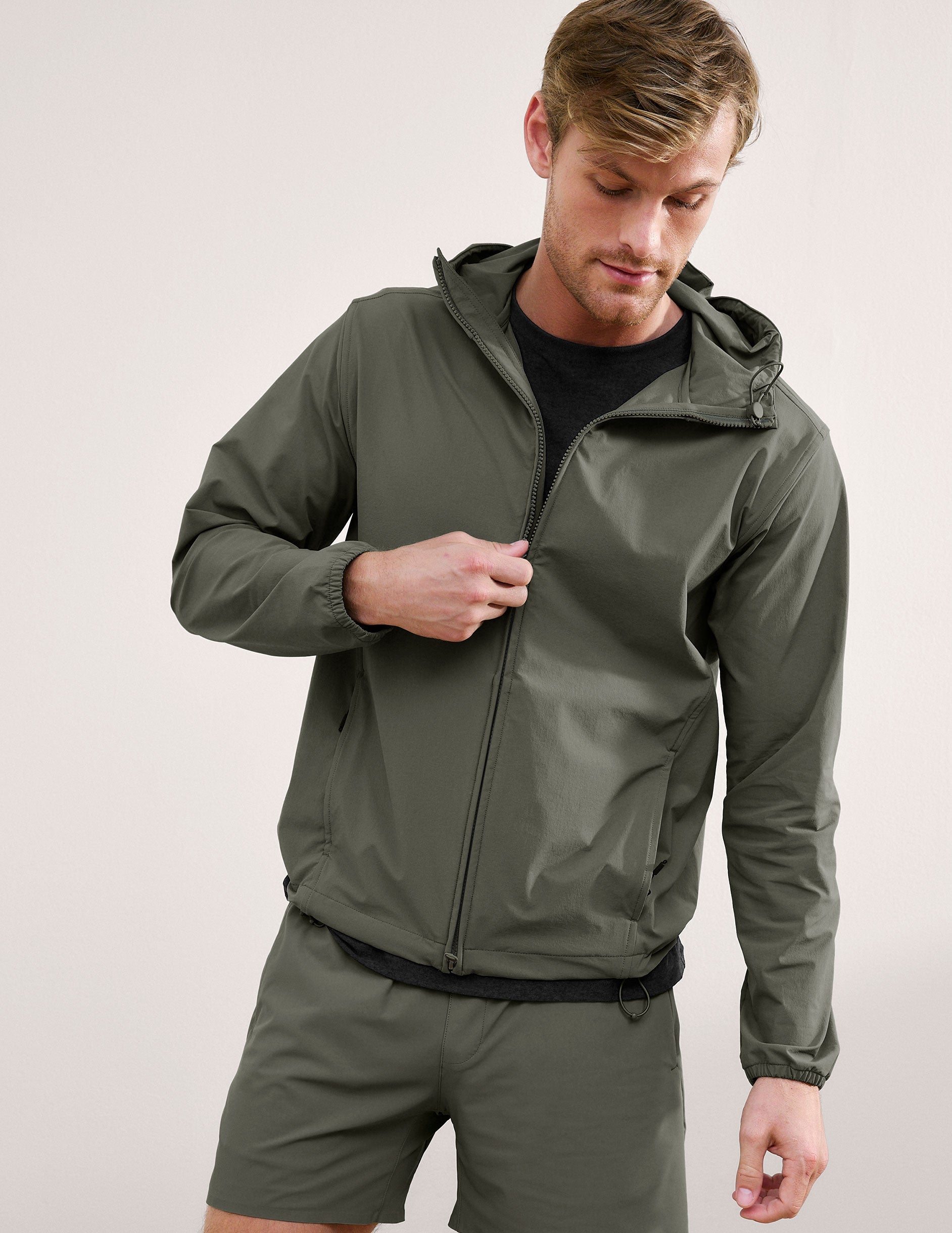 Beyond Yoga AirLite Mens Hooded Full Zip Jacket