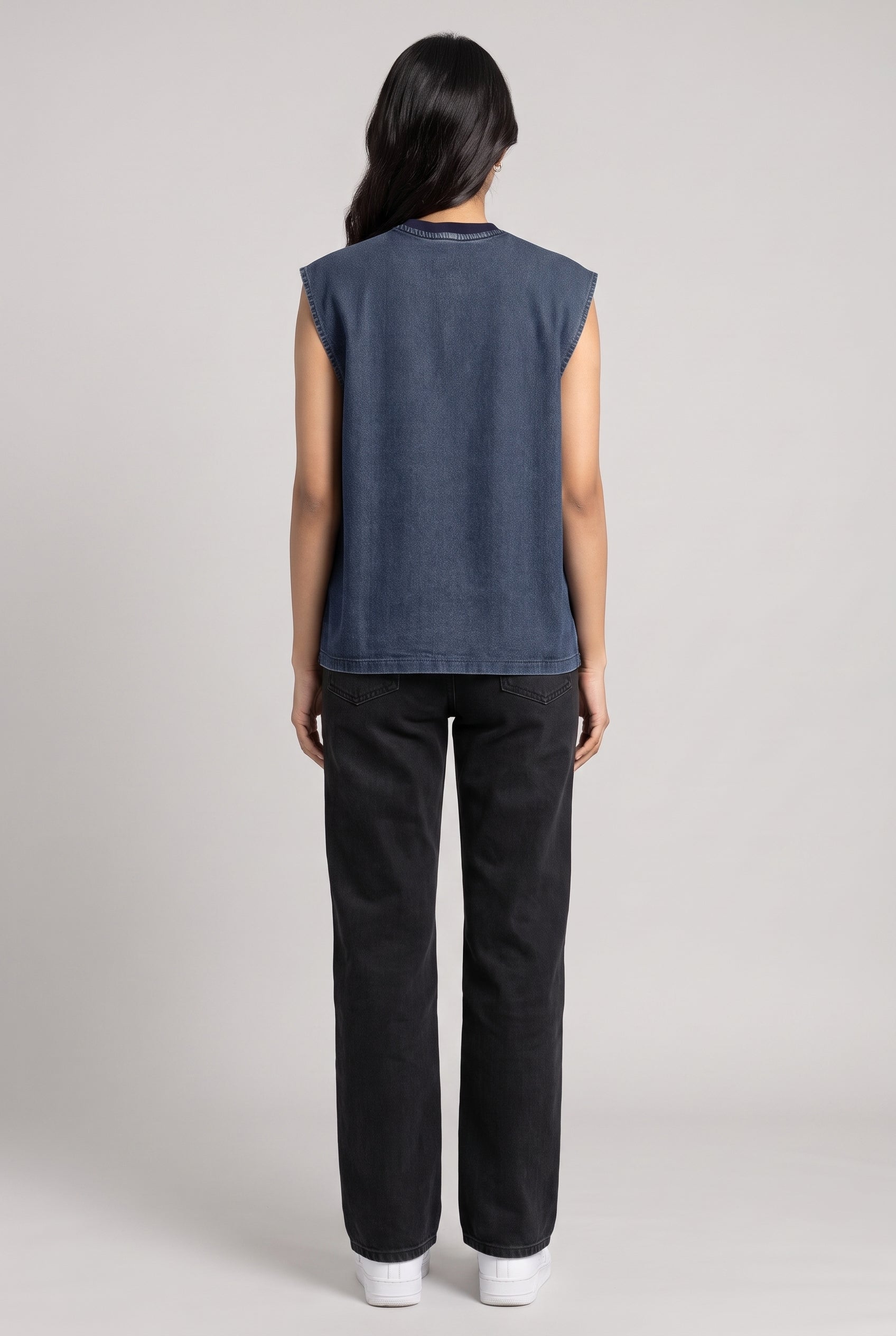 BLUE DENIM WOMEN'S TANK TOP