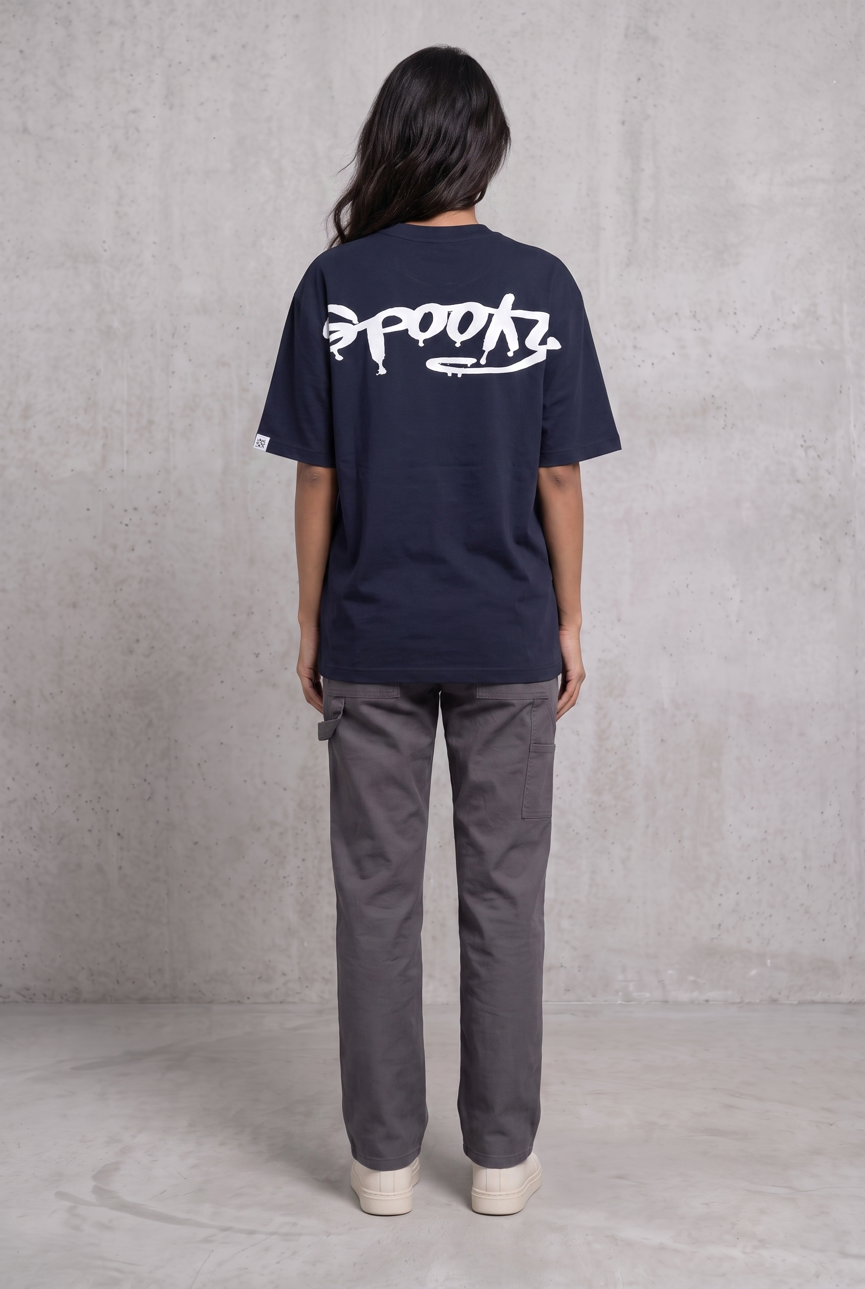 MIDNIGHT SPOOKY NAVY WOMEN’S OVERSIZED T-SHIRT