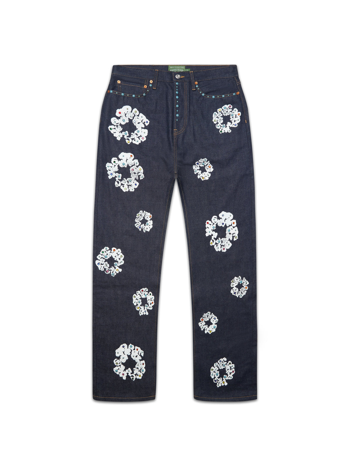 Denim Tears Baggy Studded Cotton Wreath Denim Pant Selvedge