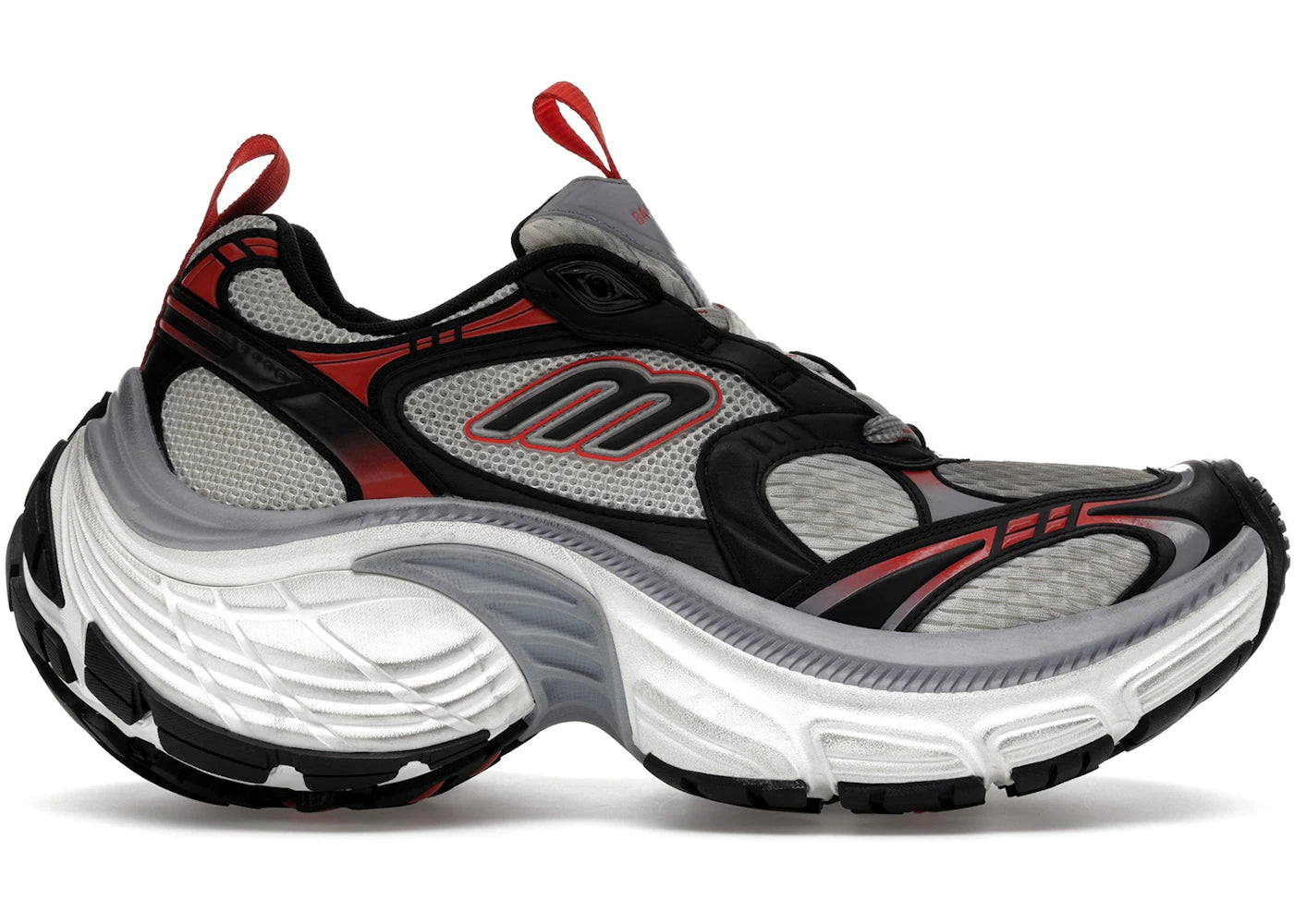 balenciaga 10xl worn-out grey white red