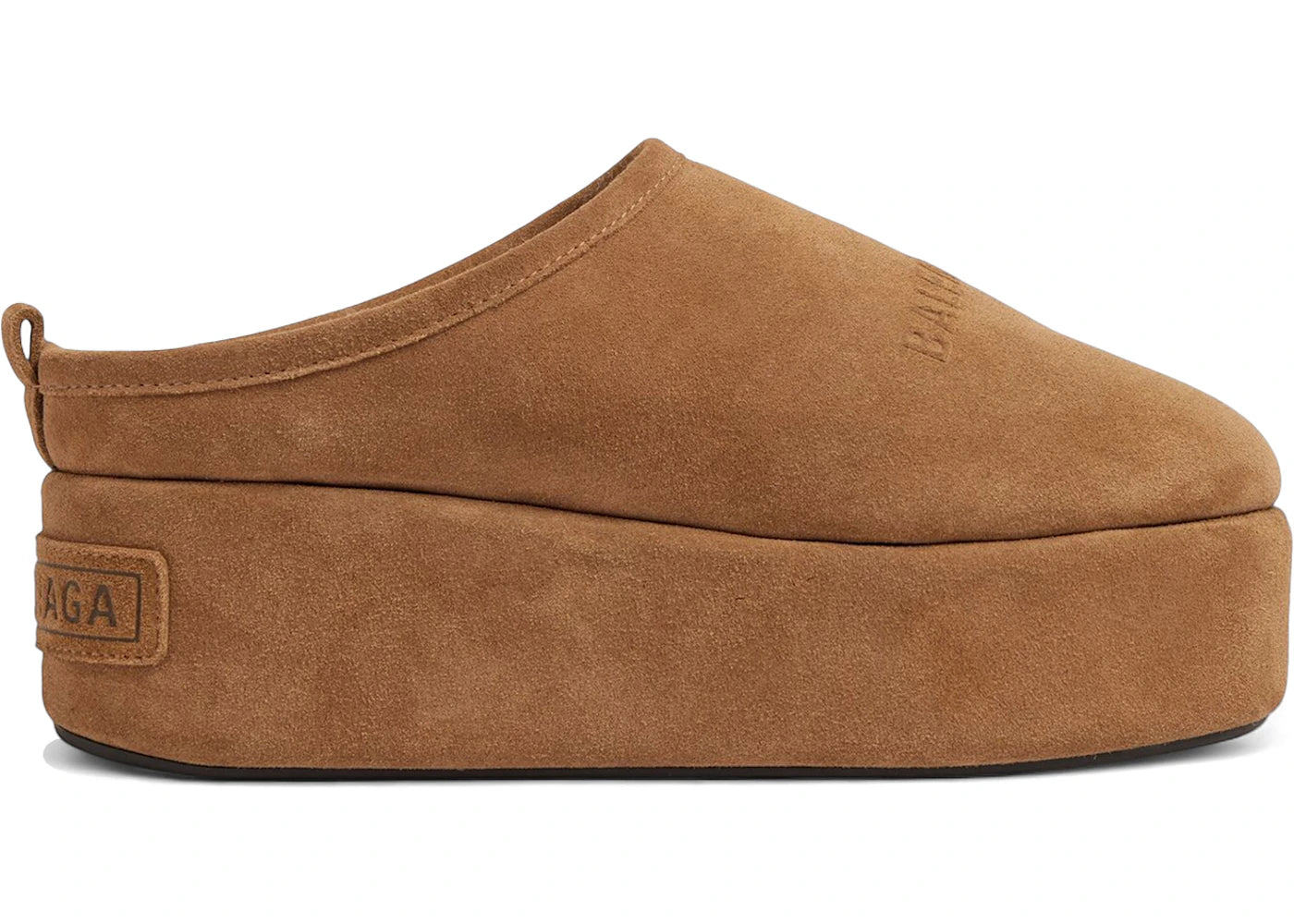 balenciaga alaska soft platform mule brown white (women's)