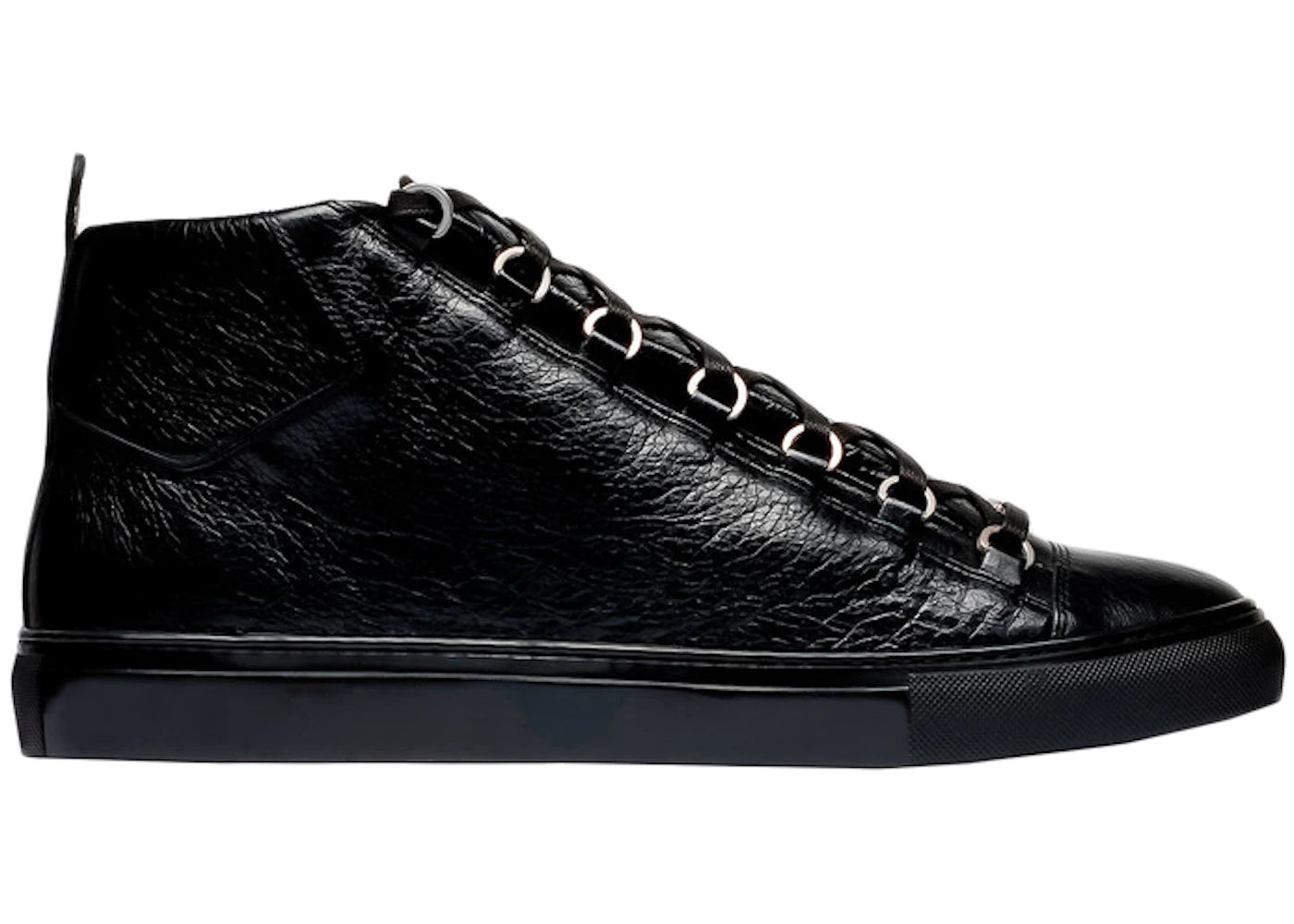 balenciaga arena high black leather