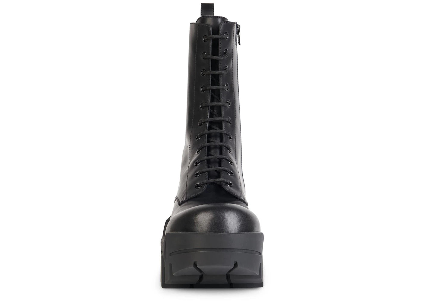 Balenciaga Bulldozer Laceup Boot Black Calfskin
