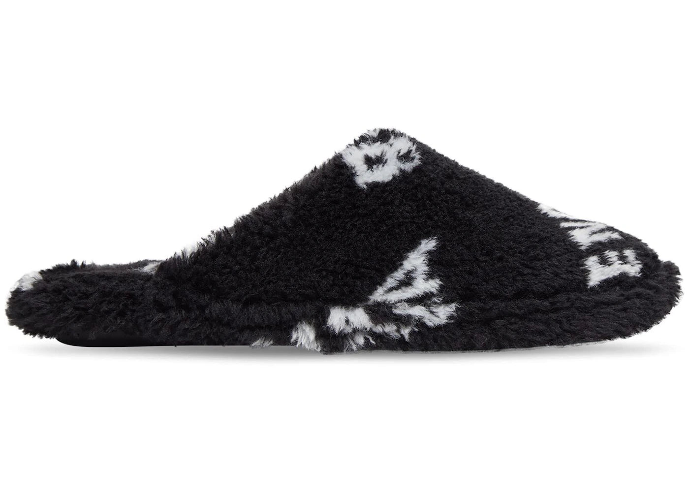 balenciaga furry closed allover logo black