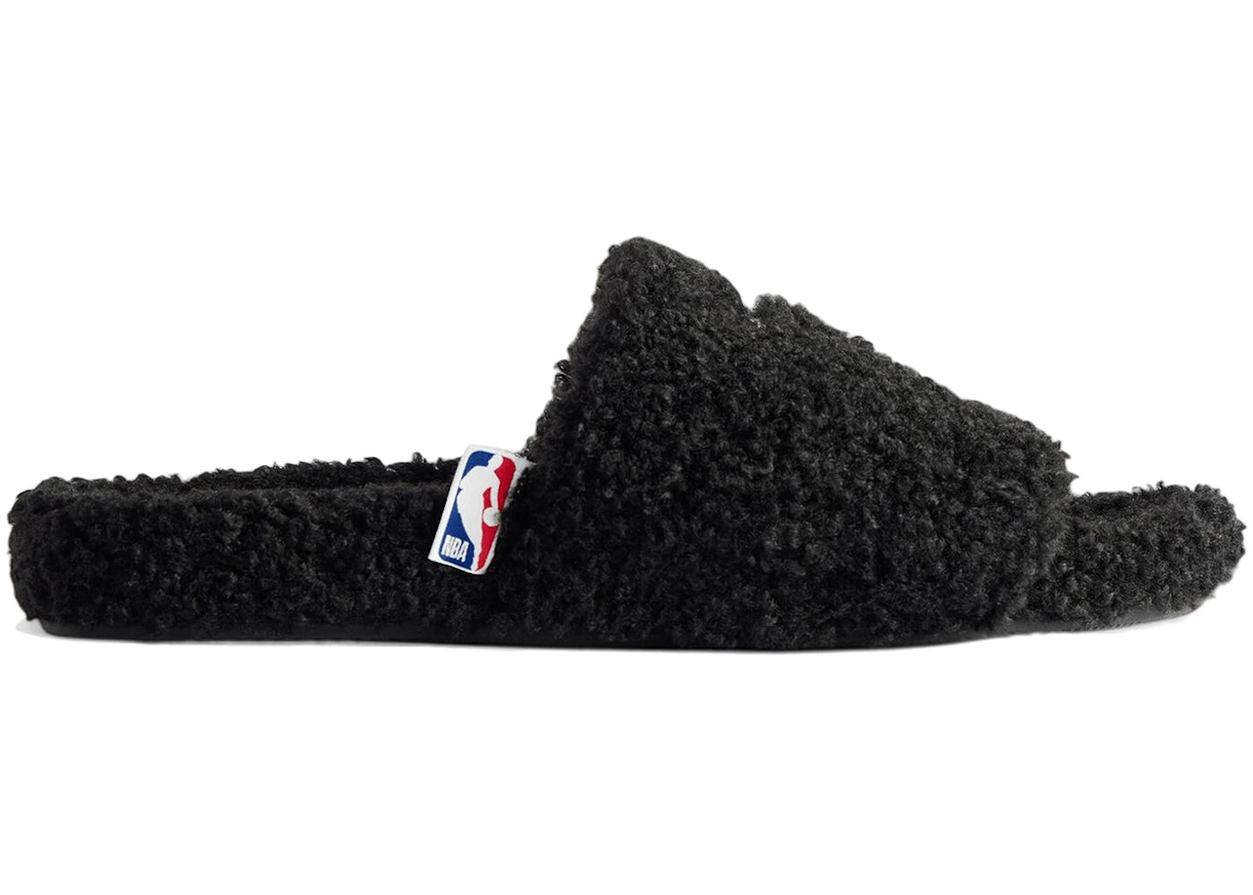 Balenciaga Furry Open Mule Nba Black White