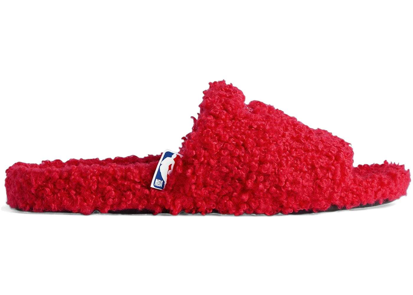 Balenciaga Furry Open Mule Nba Red White