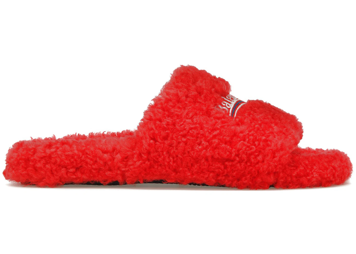 balenciaga furry slide red white (women's)