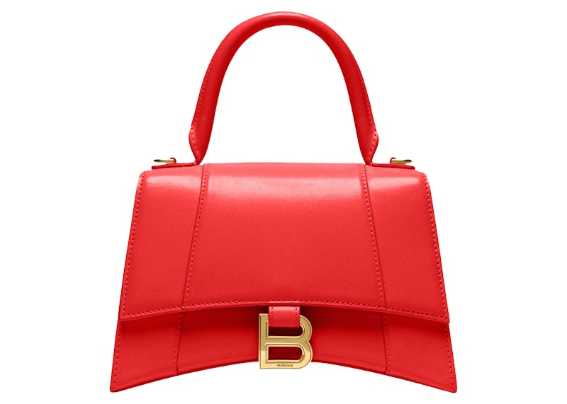 Balenciaga Hourglass Small Top Handle Bag Red One Size