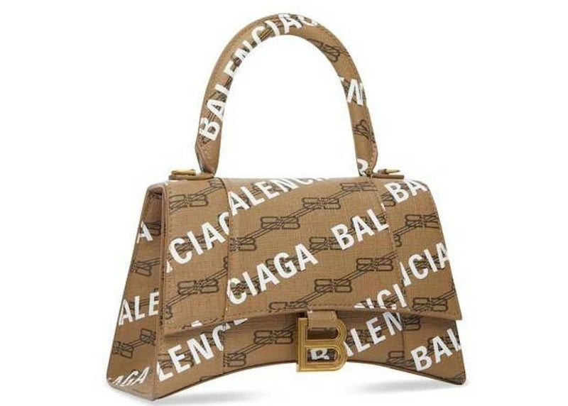 送料込 BALENCIAGA HOURGLASS S BBモノグラム トップハンドル Balenciaga Hourglass Top Handle Bb Monogram Beige – Kicks