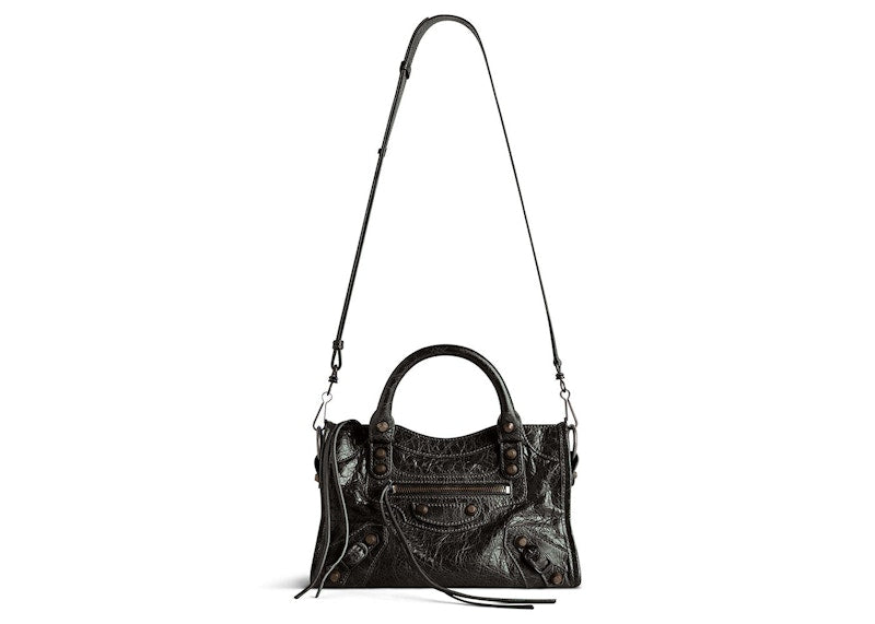 Balenciaga Le City Mini Bag In Black Arena Storico Lambskin Brass Hardware  Black (8063952Abek1000) One Size