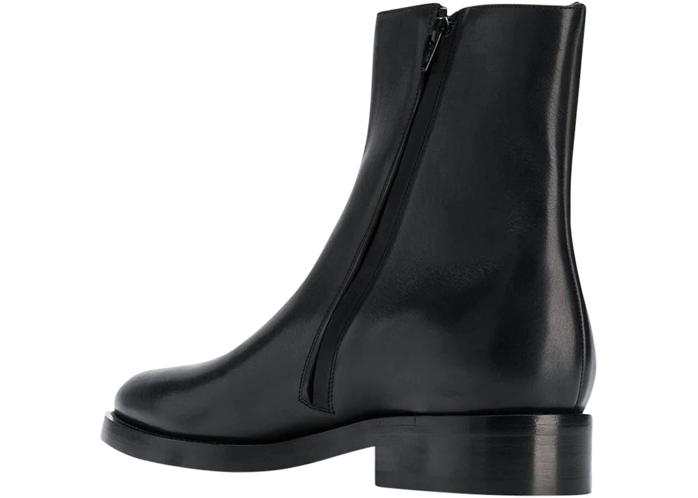 balenciaga leather ankle boot black white logo