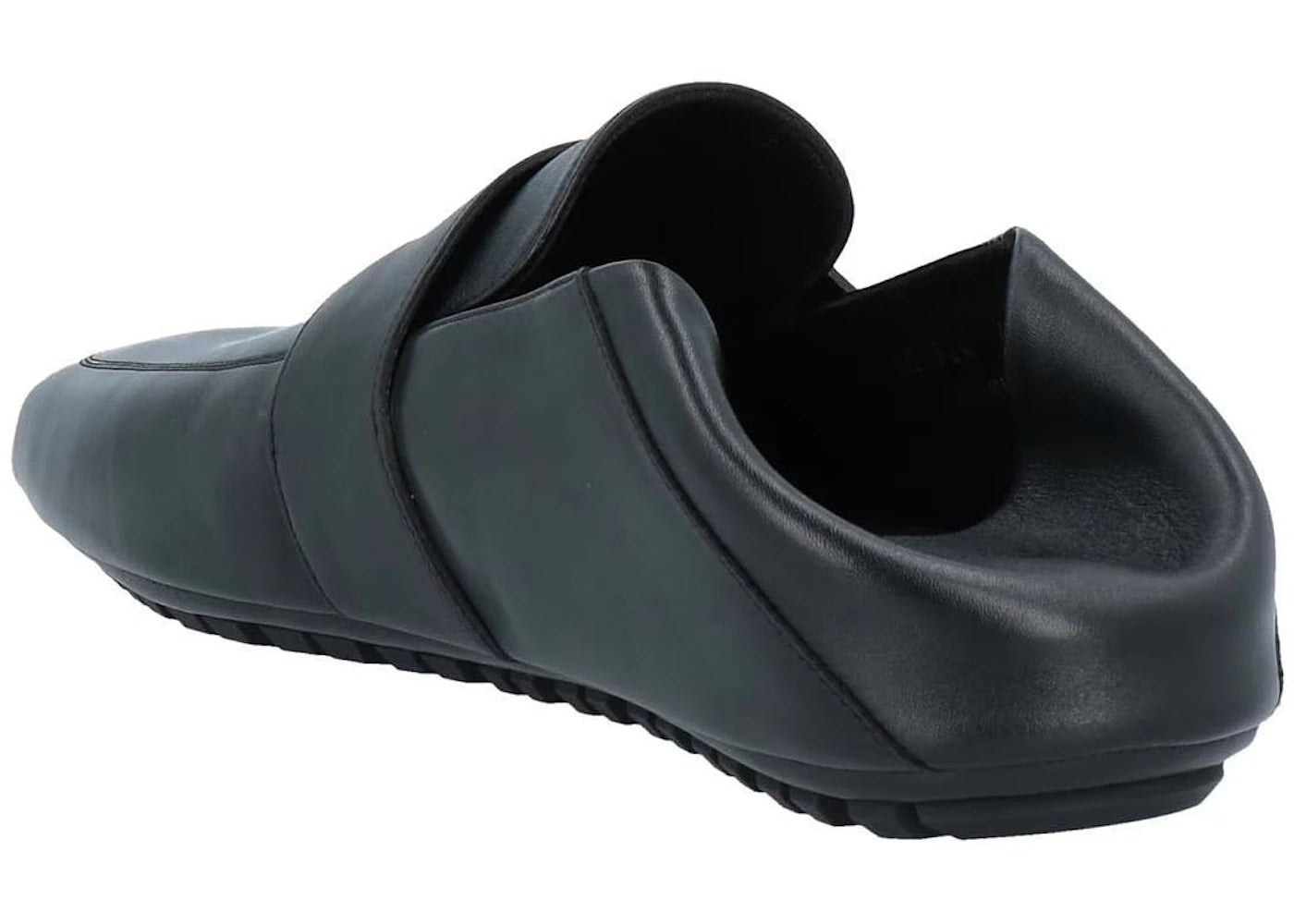 balenciaga slide loafer black leather