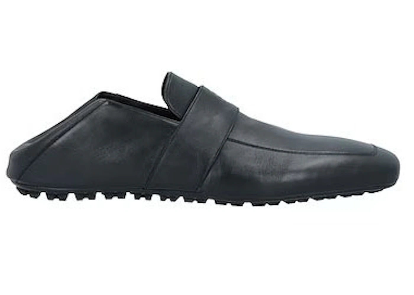 balenciaga slide loafer black leather
