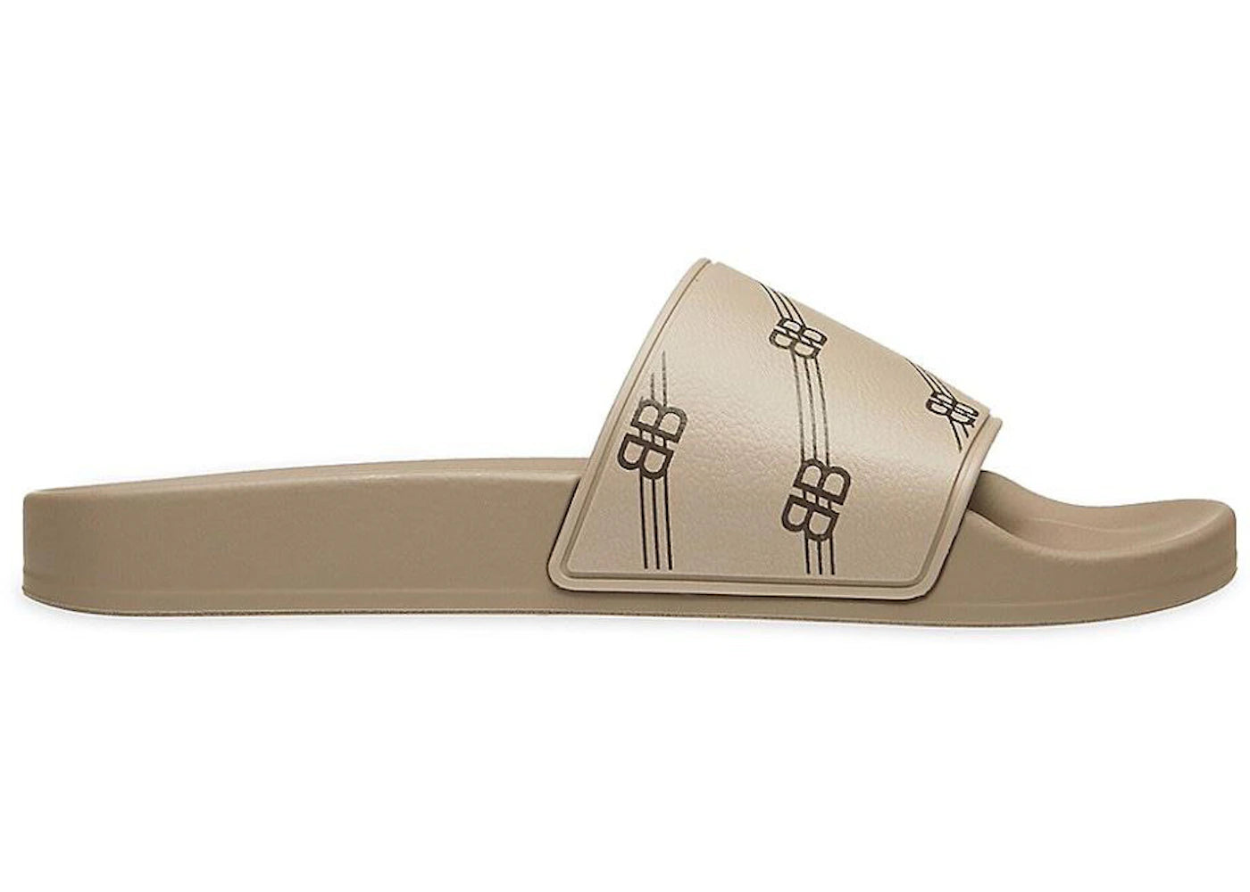 balenciaga monogram slides light brown black