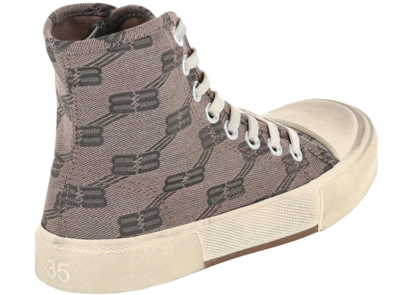 balenciaga paris bb monogram high-top grey (women's)